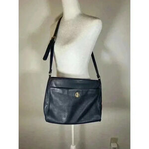 Giani Bernini Blue and Black Crossbody Bag with Gold Hardware